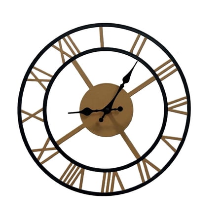 SDFGTstore 12inch Wall Clock Metal Construction Clear Arabic Roman Number Easy Mounting