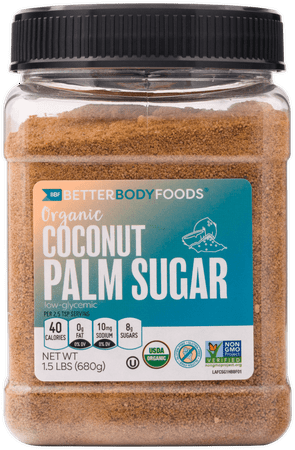 (2 Pack) BetterBody Foods Organic Coconut Palm Sugar, 1.5 Lbs