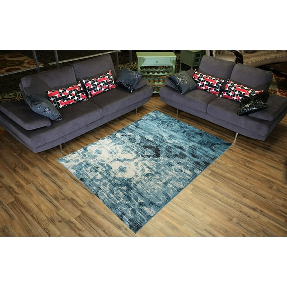 Studio Collection Vintage Trellis Lattice Design Contemporary Modern Area Rug Rugs 3 Different Color Options  (Trellis Aqua Blue / Ivory, 8 x 10)