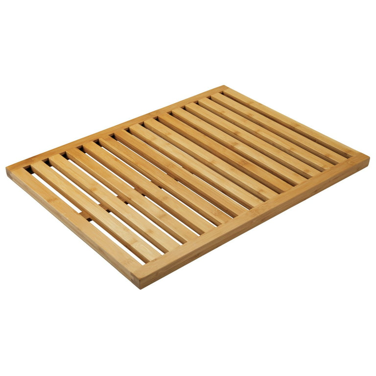 Bambloom Bamboo Bath Mat,Non-Slip Shower Mat for Bathroom,21x14in,Natural