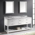 thumbnail image 3 of Caroline Estate 72" Double Bath Vanity in White with White Marble Top and Square Sinks with Brushed Nickel Faucets with Matching Mirrors, 3 of 7