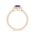 thumbnail image 2 of ANGARA Natural Round Tanzanite Halo Ring with Diamond Accents in 14K Rose Gold for Women (Size-6mm) | December Birthstone, Birthday, Anniversary, Jewelry Gift for Women | Natural Tanzanite Ring, 2 of 11