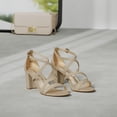 thumbnail image 2 of Sandalias DREAM PAIRS MADISON para mujer con tacón bajo grueso dorado talla 9W, 2 of 9