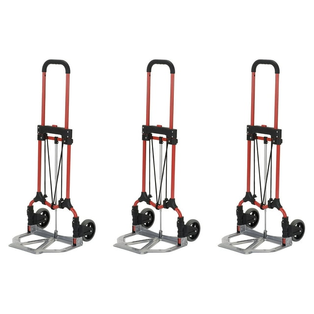 Magna Cart Personal MCI Folding Hand Truck w/Rubber Wheels (3 Pack)