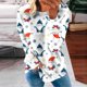 thumbnail image 1 of ICHUANYI Clearance Women's Round Neck Fashion Casual Long Sleeve Christmas Print Sweatshirt Tops Blouse(Light Blue, M) ICHUANYI WER2023080815054, 1 of 5