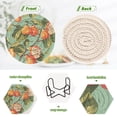 thumbnail image 4 of Fruit and Leaves 6 Pcs Drink Coasters with Holder Absorbent Coasters Woven Coasters for Drinks Table Desk Protection Home Decor, 4 of 7
