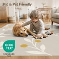 thumbnail image 2 of ODIKA 9'x12' Beige Elegance with Mustard Botanical Washable Area Rug Chic Minimalist Daisy Pattern for Modern Decor for Dining Room, Basement, Large Office, Non-Slip Chair-Friendly, 2 of 5