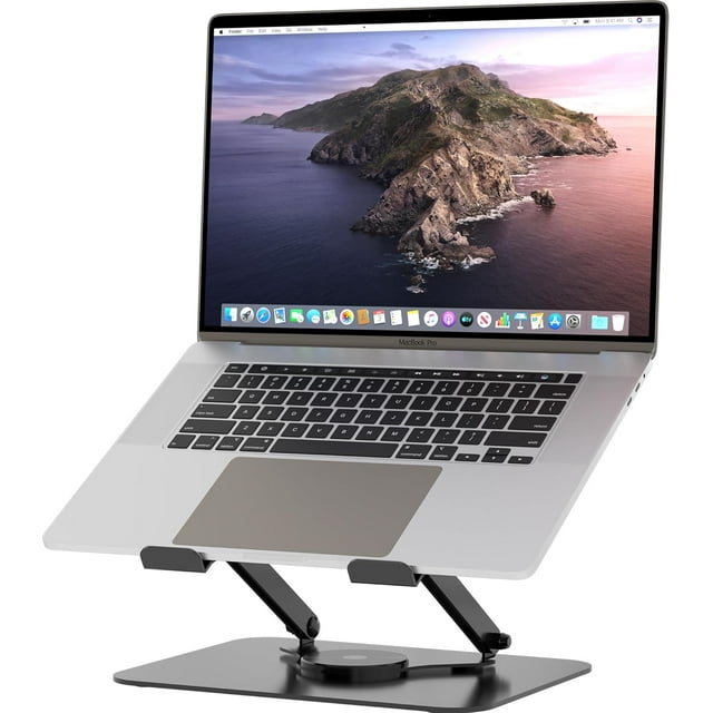 Support d'Ordinateur Portable Réglable pour Bureau, Support Ergonomique pour Ordinateur Portable avec Dissipateur Thermique, Support d'Ordinateur Portable en Aluminium portable Compatible avec MacBook Air Pro Dell XPS Samsung et la Plupart des Ordinateurs Portables