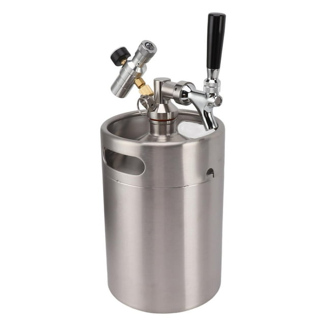 Juego De Dispensador De Cerveza Artesanal, Mini Barril De Cerveza A Prueba De Fugas De 5L, Calibre De 150PSI Para Elaboración Casera