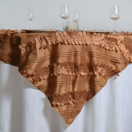 Balsacircle 72 X 72 Gold Raised Petals On Taffeta Table Overlays
