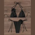 thumbnail image 2 of Traje baño 3 piezas para mujer Traje baño Halters Traje baño color sólido, 2 of 5