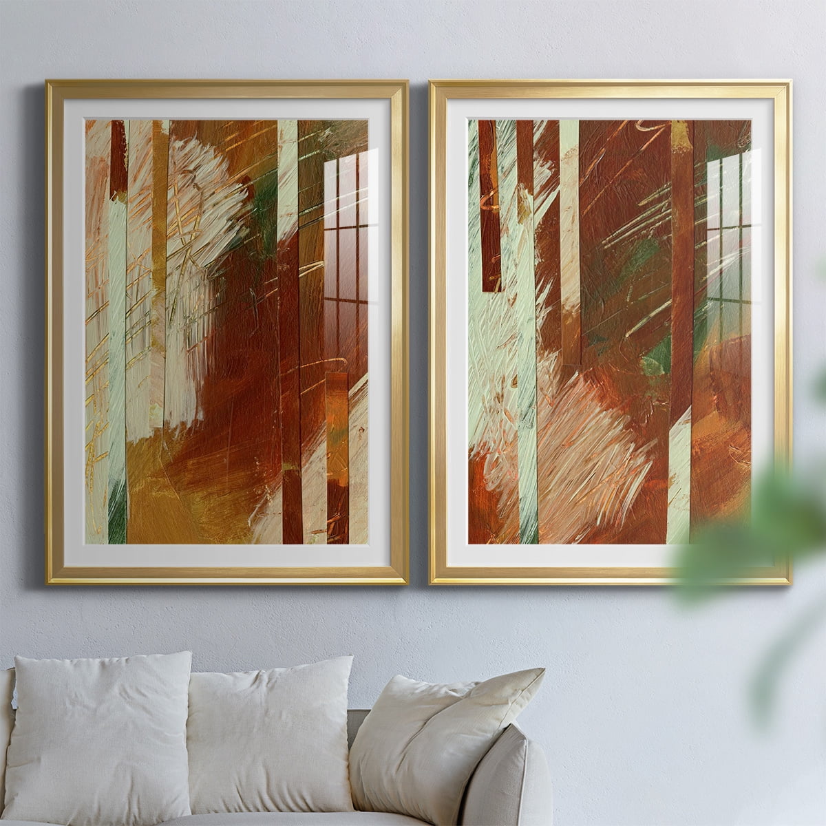 Wexford Home Wheaten I Premium Framed Print, 26.5" x 36.5" - Ready to Hang, Gold (Set of 2)