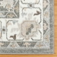 thumbnail image 4 of Gertmenian Alor Zia Transitional Oriental Light Gray/Ivory/Aqua Polypropylene Indoor Area Rug, 2x6 Runner, 4 of 7