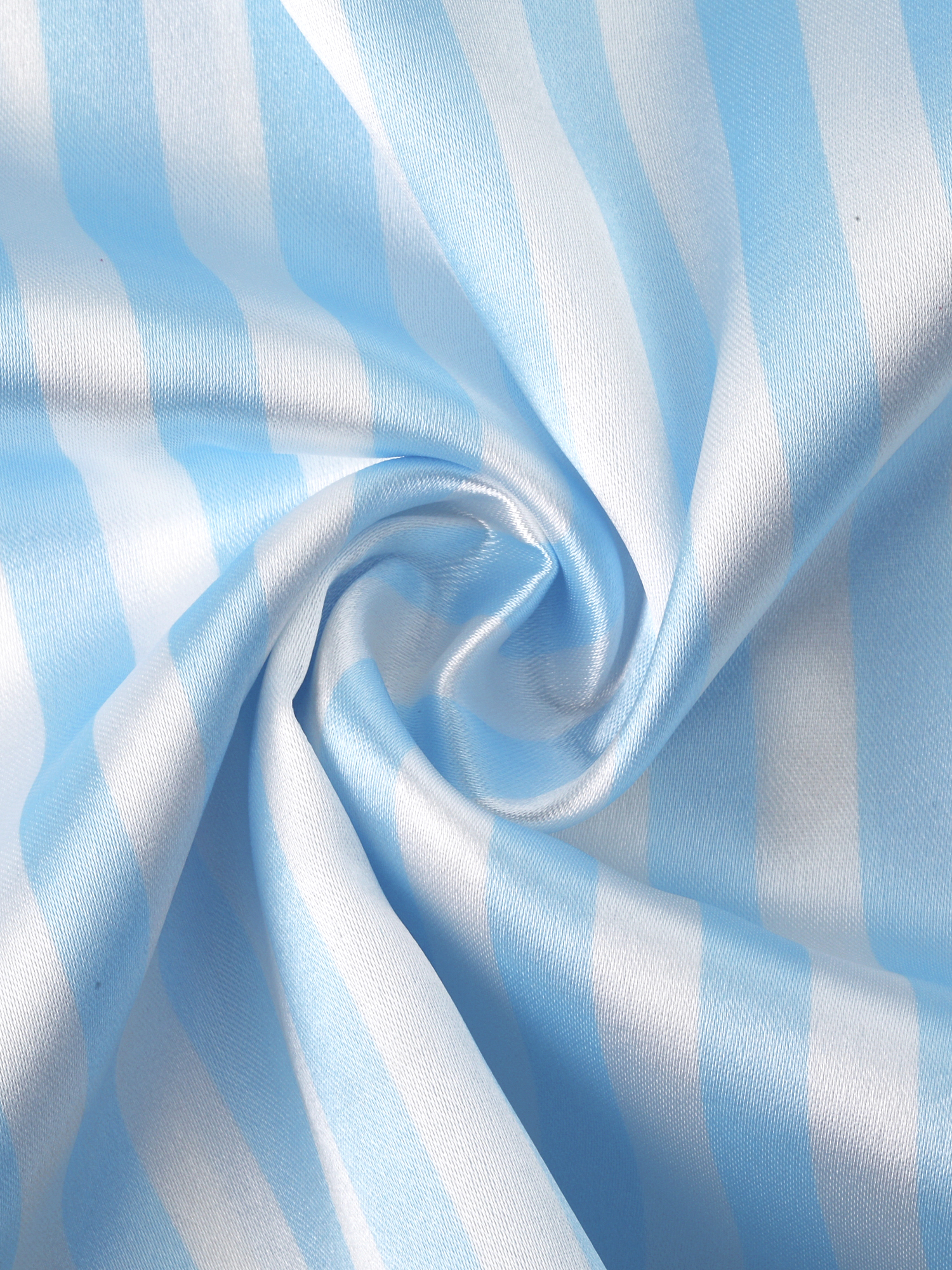 DARING DIVA Women's 2 Pcs Satin Silky Lounge Sets Ruffle Sleepwear Blue Striped XS