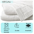 thumbnail image 3 of Santa Grace Honeycomb Thermal Waffle Blanket 100% Cotton King White, 3 of 7