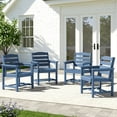 thumbnail image 6 of KINGYES All Weather Outdoor Dining Chairs Set of 4, HDPE Oversized Patio Chairs, Navy, 6 of 9