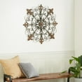 thumbnail image 3 of DecModeBrown Metal Fleur De Lis Medallion Home Wall Decor with Detailed Scrollwork, 42" x 1" x 42", 3 of 14