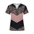 thumbnail image 4 of Kayannuo Short Sleeve Womens Tops Clearance Graphic Tees Women Valentine's Day Fashion Womens Casual Printed V Neck Short Sleeve Buttons Tops Loose Blouses, 4 of 5