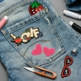 Heart Shaped Iron on Patches Pink Embroidered Sew on Love Applique