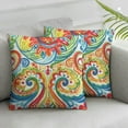 thumbnail image 3 of nygtbtfer  Outdoor/Indoor Lumbar Pillow Covers ONLY,  Fade-Resistant Patio Lumbar Cushion Cases Decorative Throw Pillowcase Shell for Couch Patio Garden Furniture Use - Flower Multi White, 3 of 7