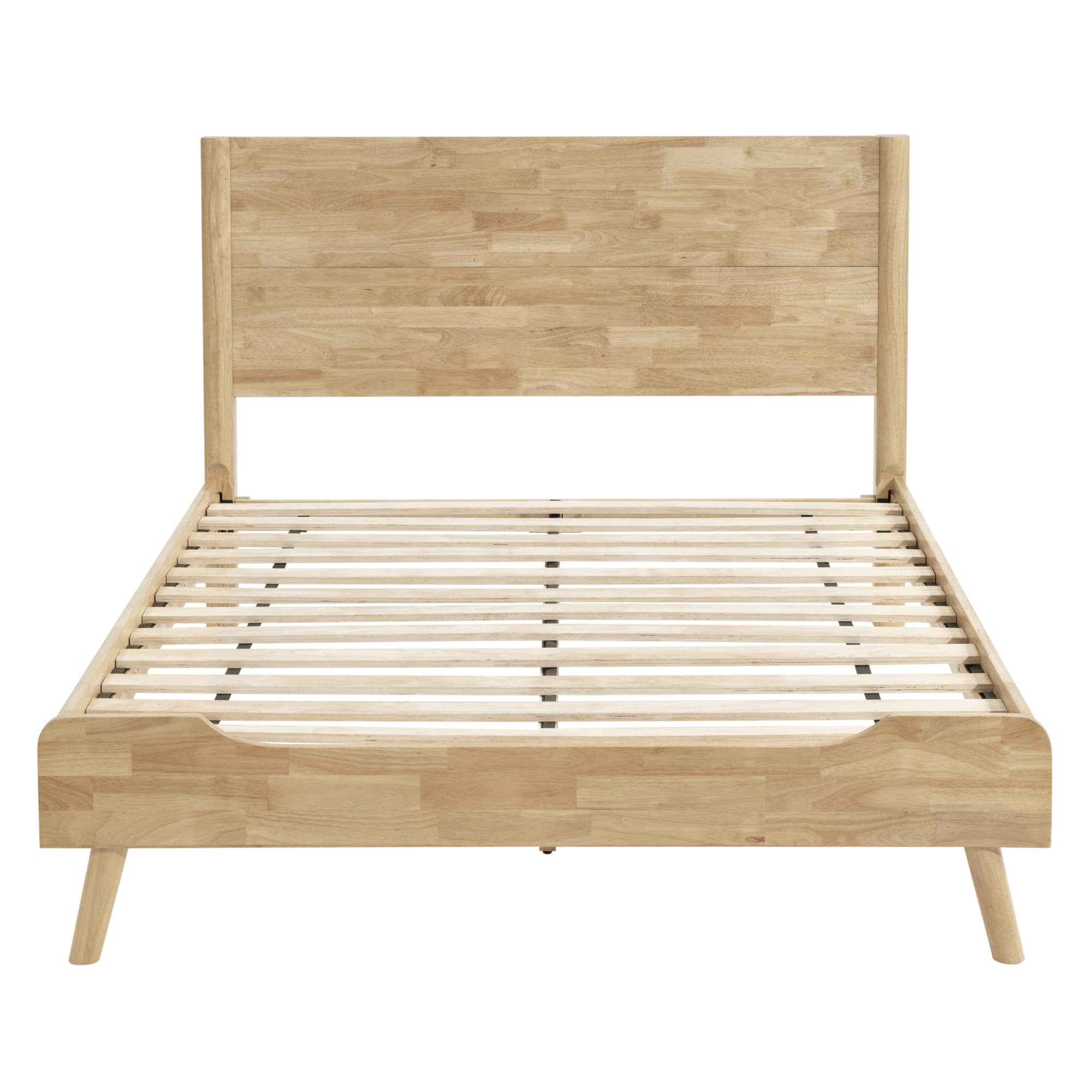 FLEXISPOT Queen Size Solid Wood Bed Frame with Headboard, No Tools Required, 1200 lbs Heavy Duty, Quiet Design, Easy Assembly, Maple