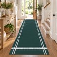 Solid Color Runner Rug 2.6'x10', Deep Green Soft Mat Non-Slip Silicone ...