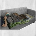 thumbnail image 6 of Rustic Soft Flannel Fleece Blanket, Small Spanish Style Dark Stained Wood Door Secret Garden with Grated Window Picture, Cozy Plush for Indoor and Outdoor Use, 50" x 70", Brown Green, by Ambesonne, 6 of 6