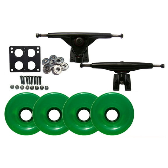 LONGBOARD SKATEBOARD 180mm BLACK TRUCKS   76mm WHEELS