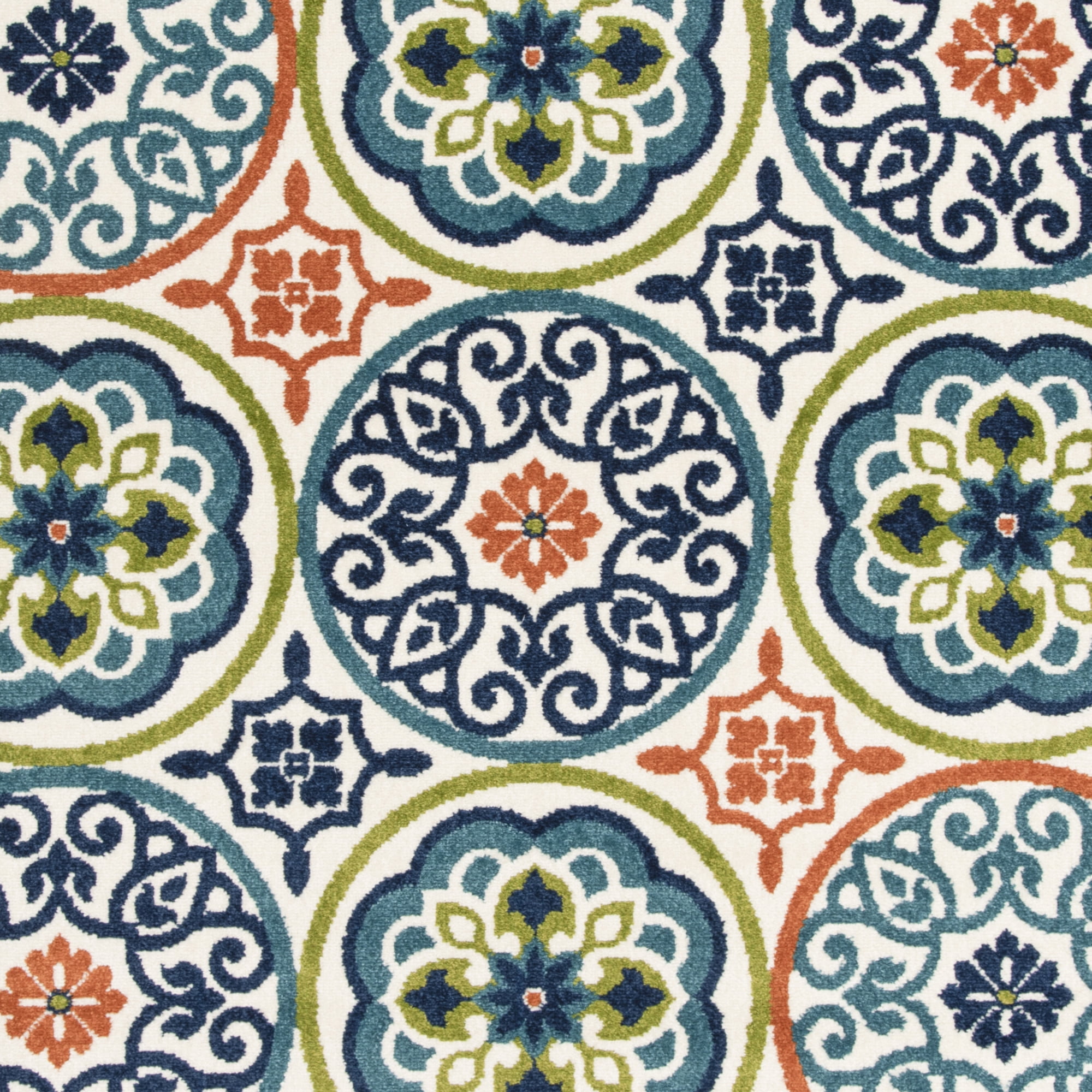 Loomaknoti Terrace Tropic Nerleno 9' x 12' Geometric Indoor/Outdoor Area Rug , Blue/Orange