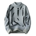 thumbnail image 1 of MIASHUI Men's Winter Half High Neck Pullover Plush Knit Sweater Long Sleeve Comfort Fit Light Gray,M, 1 of 3