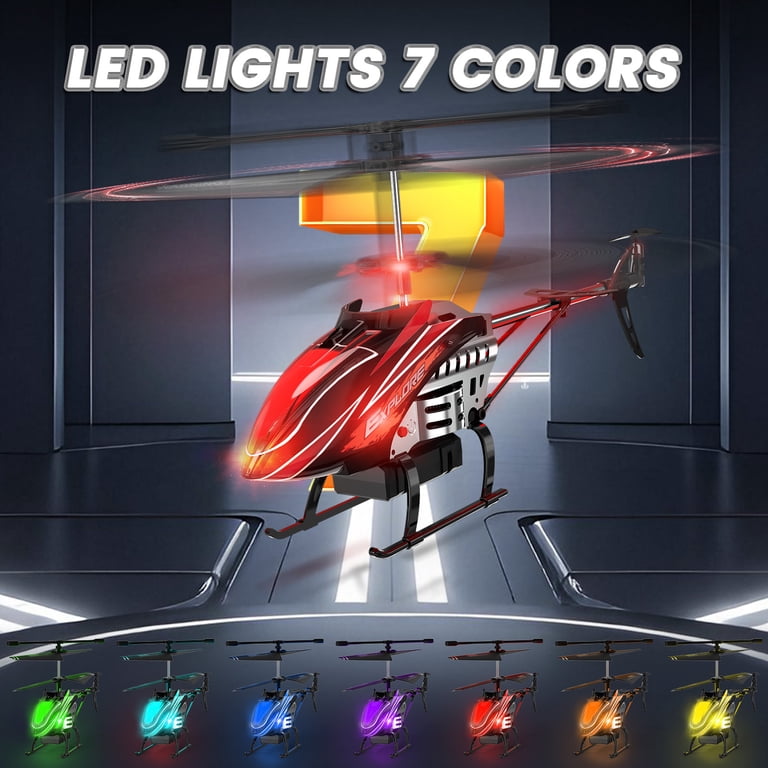 Wefone Remote Control Helicopter, LED Lights, Red photo 2