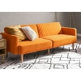 thumbnail image 1 of mopio Chloe Futon Sofa Bed, 77.5", Couch, Small Sofa, Sleeper Sofa, Loveseat, Mid Century Modern Futon Couch, Sofa Cama, Couches My Lux Decor Round, 1 of 10