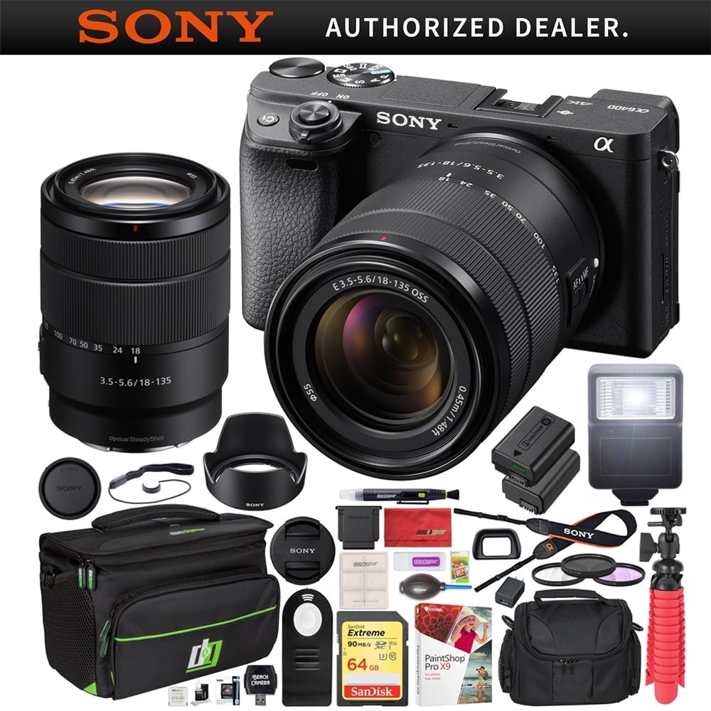 Sony a6400 4K Mirrorless Camera ILCE-6400M/B with 18-135mm F3.5-5.6 OSS Zoom Lens Kit