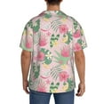 thumbnail image 3 of Lsque Tropical Pitaya print Men's Cuban Collar Short Sleeve Shirt Summer Beachwear Casual Button Down Fashionable Vacation Leisure Shirt-Medium, 3 of 7