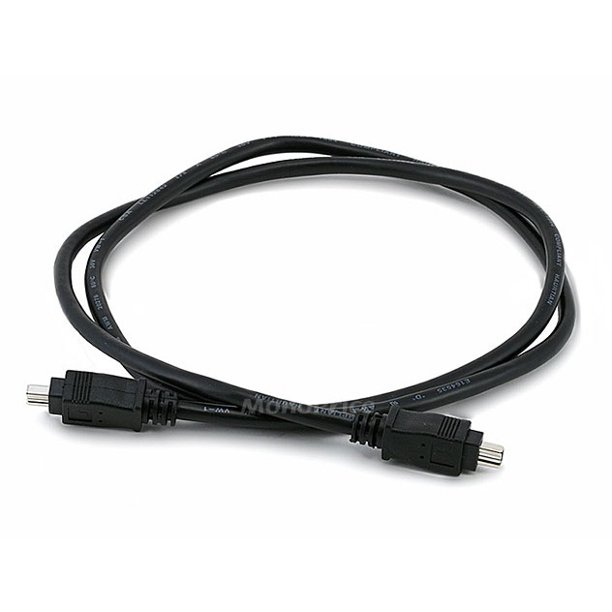 IEEE1394 FireWire iLink DV Cable 4P4P M/M 3ft (BLACK)