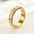 thumbnail image 6 of TNOBHG Rotating Stress Relief Ring Stainless Steel Couples Rotating Ring Moon Star Fidget Spinner Design Anti Stress Jewelry Gift for Women Men Couple Ring, 6 of 8