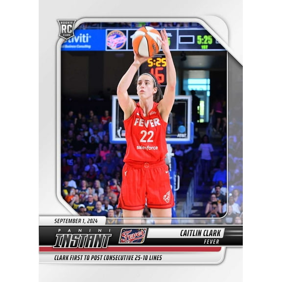 WNBA 2024 Instant Basketball Caitlin Clark #195 (Rookie, First to Post Consecutive 25-10 Lines)