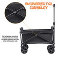 thumbnail image 4 of Collapsible Wagon Cart, 220LB Durable Utility Wagon with Flat-Free Wheels, Folding Outdoor Cart for Camping, Beach, Picnic, Grocery, Sports, Black, 4 of 10