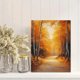 thumbnail image 2 of Qisvanset Framed Canvas Wall Art 12x16 Inch Golden Forest Path Autumn Rustic Oil Painting Art, 2 of 5