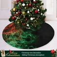 thumbnail image 3 of Ryvnso Christmas Tree Skirt Red Green Flames Xmas Tree Skirts Ornament Home Decorations 35.4", 3 of 6