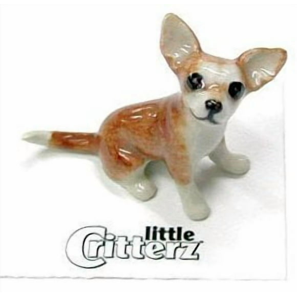 Little Critterz Chihuahua Rascal - Chien Multicolore Décoration Maison Animal Miniature Figurine en Porcelaine