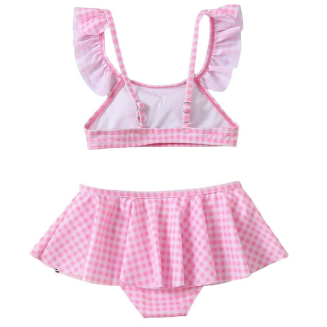 Kid Girl Swimsuits 2 Piece Summer Tankini Bathing Suit Ruffle Bathing Suit Girls 5-6 Years
