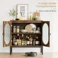 thumbnail image 1 of Royalbelle Armoire de Rangement en Rotin de 31,5 Po, Couleur Rétro, Buffet à 2 Niveaux, 1 of 7