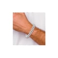 thumbnail image 2 of Gem & Harmony Mens Sterling Silver Curb Chain Bracelet 8.5 inches for Men, 2 of 5