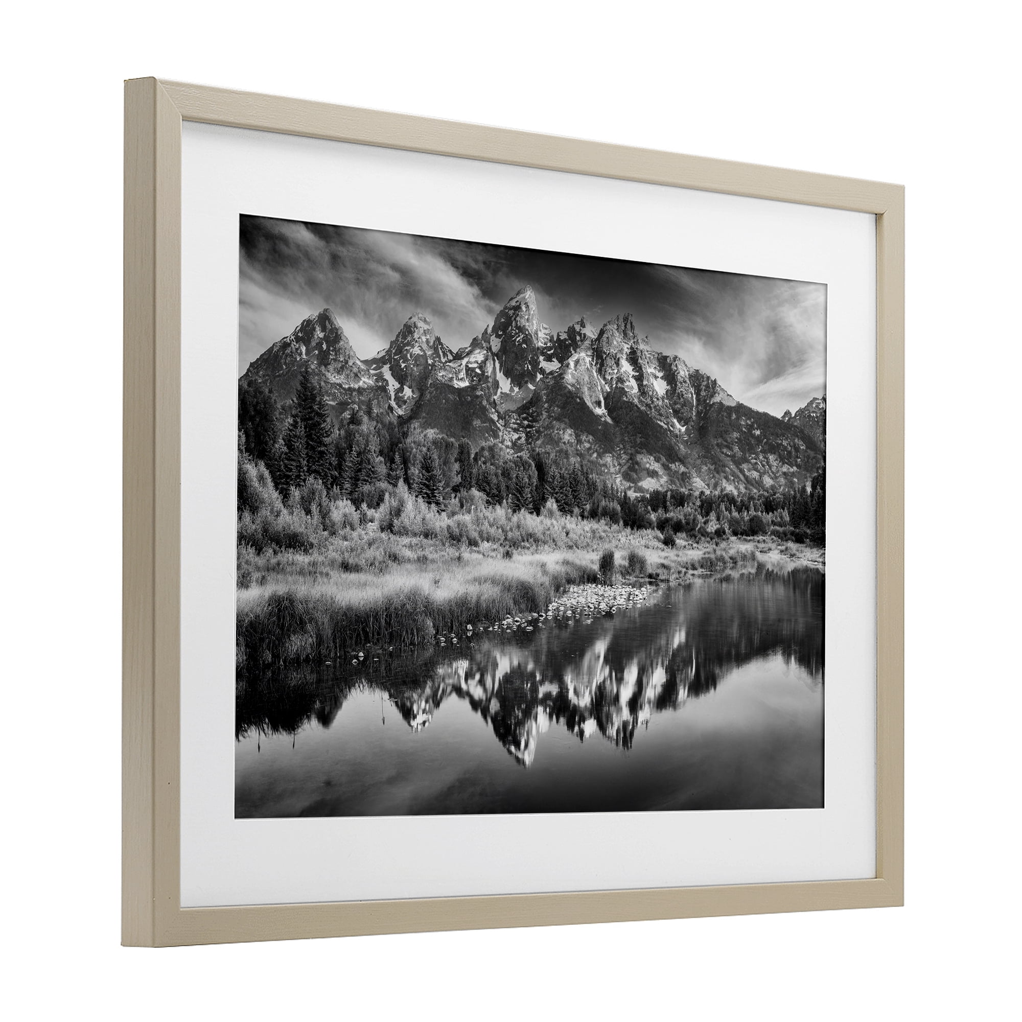 Stupell Industries Teton Mountain Reflections Birch Framed Print Under Glass, design by Rick Berk