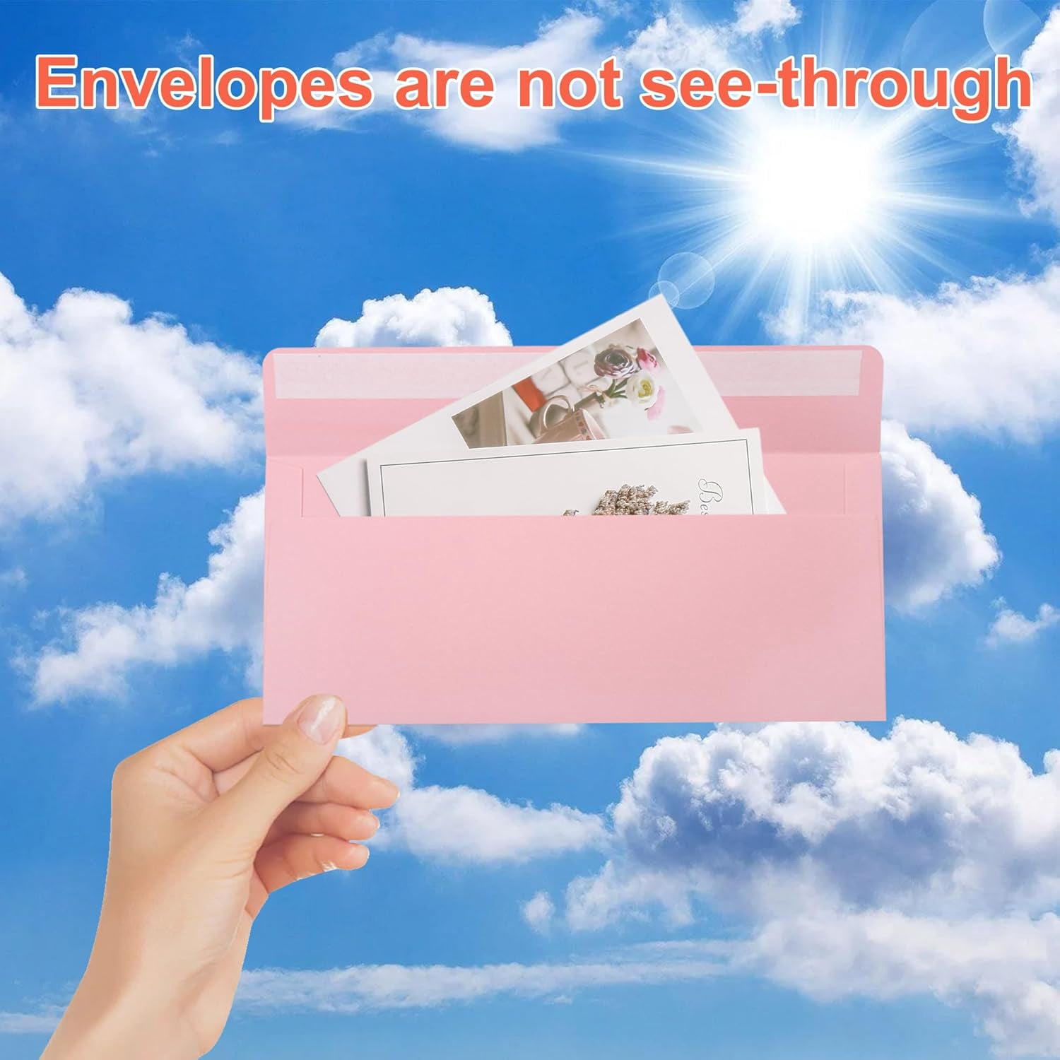 200 PCS Colorful Envelopes, #10 Business Mailing Envelopes Self Seal Square Flap for Letter, Invitations, Office, Size 4 1/8 X 9 ½ Inch