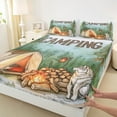 thumbnail image 4 of Feelyou Adventure Camping Child Twin Sheet Sets, Cartoon Wildlife Wolf Twin Fitted Sheet, Rustic Farmhouse Flat Sheet, Lightweight Room Decor, 3-Piece, 4 of 8