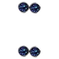 thumbnail image 3 of yingyy 1 Paire de Boucles d'Oreilles Rondes à la Mode avec Strass Légers pour Fête d'Anniversaire Bleu Foncé 2ensemble, 3 of 6