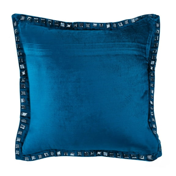 Cushion Cover For Sofa, Blue Decorative Pillowcase 16x16 inch (40x40 cm), Velvet Decorative Throw Pillow Covers For Couch, Solid Color, Modern Cushion Cover - Blue Crystal Palace