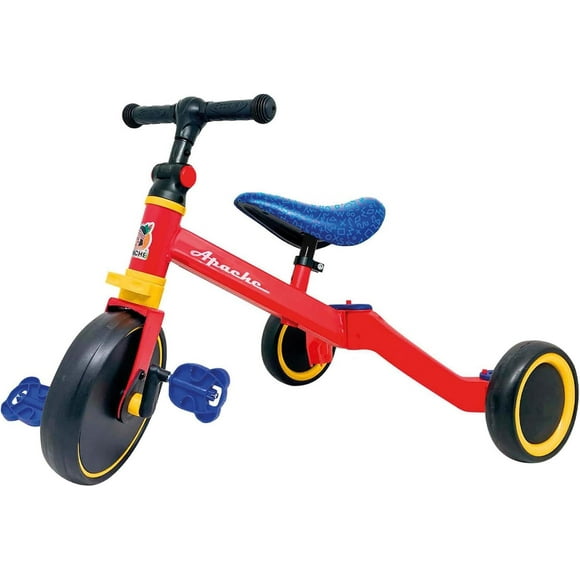 Apache 3 in 1 Triciclo, Montable y Bicicleta de Balance Rojo